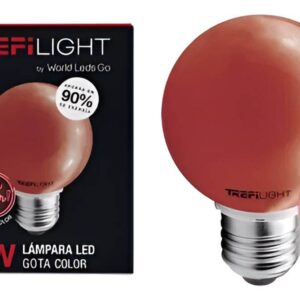 *LAMPARA GOTA E27 2W ROJO TREFI (20)*