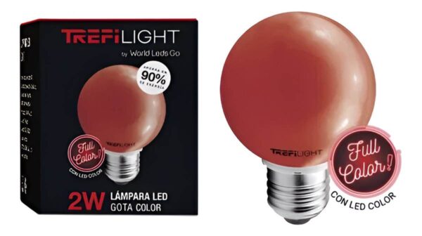 *LAMPARA GOTA E27 2W ROJO TREFI (20)*