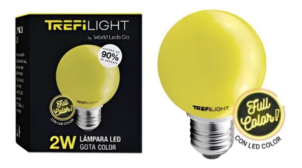 *LAMPARA GOTA E27 2W AMARILLO TREFI (20)*