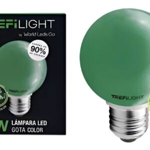 *LAMPARA GOTA E27 2W VERDE TREFI (20) *