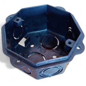 CAJA OCTOGONAL CHICA PVC NEGRA (134)