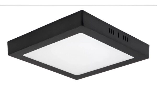 PLAFON LED CALIDO NEGRO CUADRADO APLICAR 12W TREFI (10)