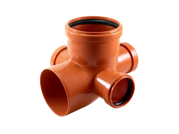 CODO A 90º CON 3 ACOMETIDAS Ø 110x63 MH JUNTA ELÁSTICA