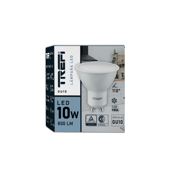 dicro-packaging-trefi FRIO 10W *DICROICA LED GU10 10W FRIA 110° 800LMS (100)