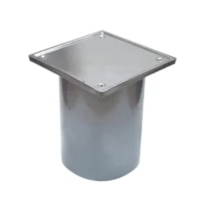 PORTA REJILLA CON TAPA CIEGA DE ACERO INOXIDABLE 12x12 Ø 110